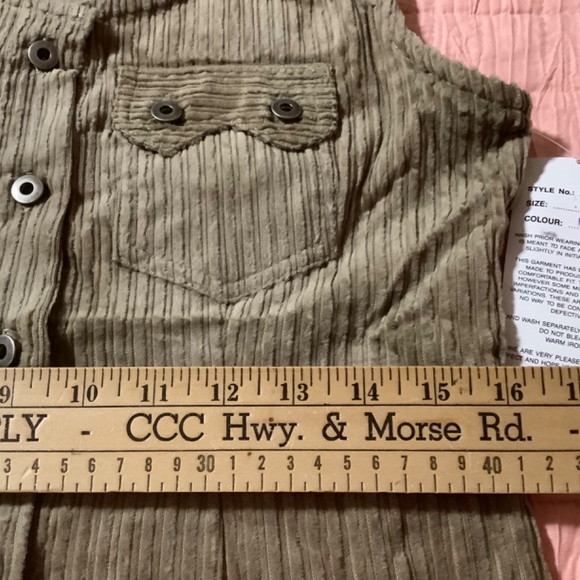 Ladies khaki corduroy button up sleeveless jumper NWT Caramba - Picture 8 of 12